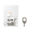 Pack of 10 Exotronic 10mm² tinned copper lugs with M10 stud hole in retail packaging