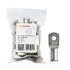 Pack of ten Exotronic 95mm squared tinned copper lugs with M8 stud holes in a clear bag with label