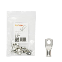 10 pack of 10mm² tinned copper bellmouth lugs with M5 stud hole and one loose lug