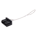 Black plastic dust cover with steel lanyard for 120A Anderson plugs