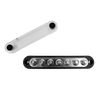 Black 150A busbar with 7 M6 studs and removed clear protective cover