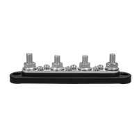 Side view of busbar showing height of M8 studs and black base profile