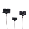 Front and top views of black 175A Anderson plug dust covers