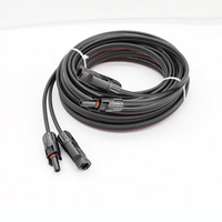 Coiled 1m twin solar extension cable with pre-terminated MC4 connectors ready for installation