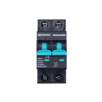Front view of 10A DC circuit breaker in OFF position with green safety indicators visible