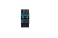 Front view of 50A DC circuit breaker in ON position with red status indicators visible