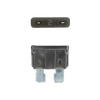 Grey 2A ATO/ATC automotive blade fuse with silver-plated terminals showing top and side profiles