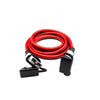 Coiled 2m red 8AWG extension lead with 50A Anderson style plugs and dust caps