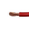 Close-up of 32mm squared red automotive cable showing multi-strand copper conductor