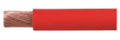 Horizontal view of red 4B&S automotive cable with stripped end showing stranded copper core