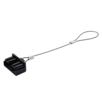 Black 50A connector dust cover with flexible steel lanyard loop