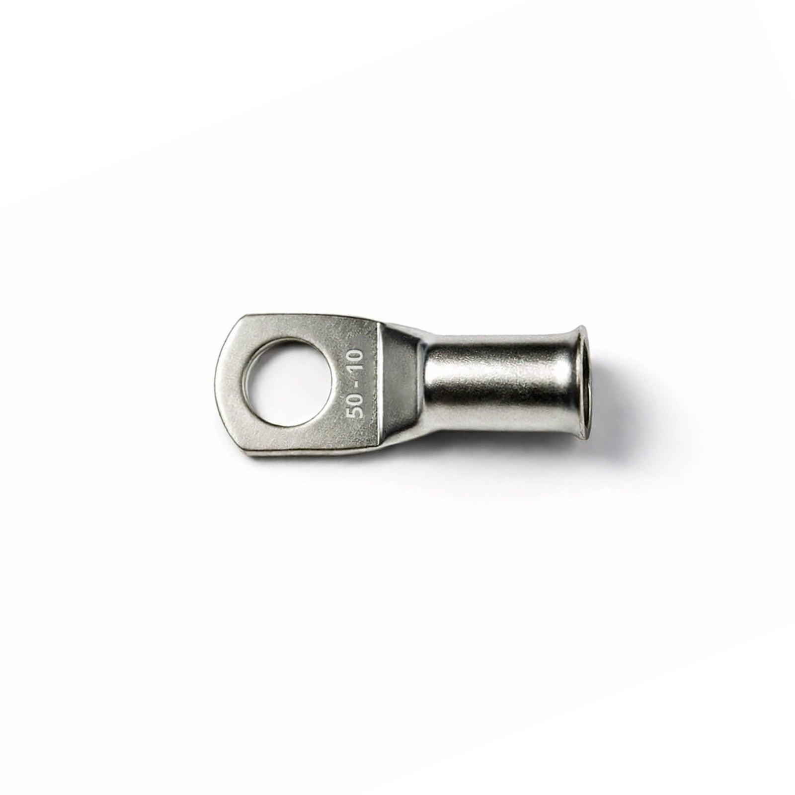 Single 50mm² tinned copper lug with bellmouth entry and M10 stud hole