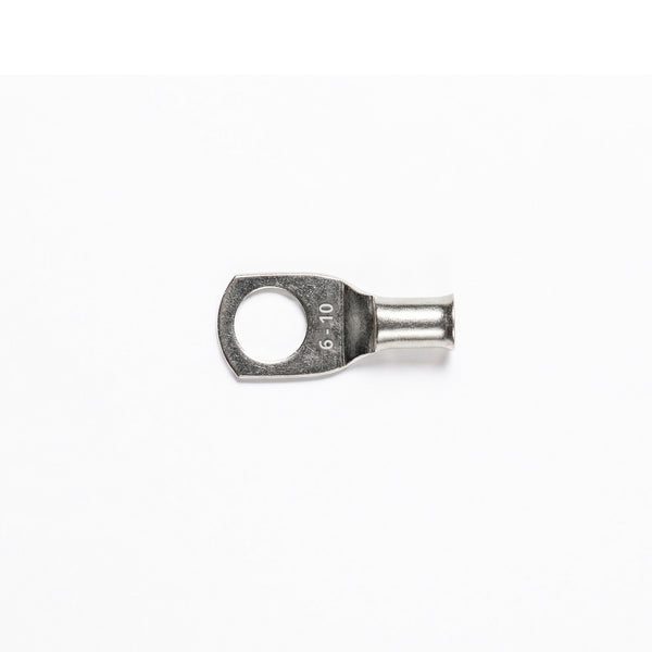 Single 6mm² tinned copper lug with bellmouth entry and M10 stud hole