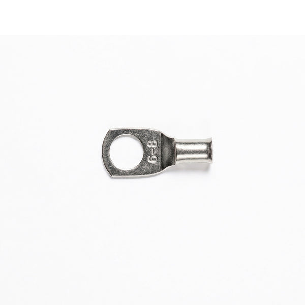Single 6mm² tinned copper lug with bellmouth entry and M8 stud hole