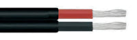 Twin 6mm² solar cable with red and black insulated cores and exposed stranded conductors