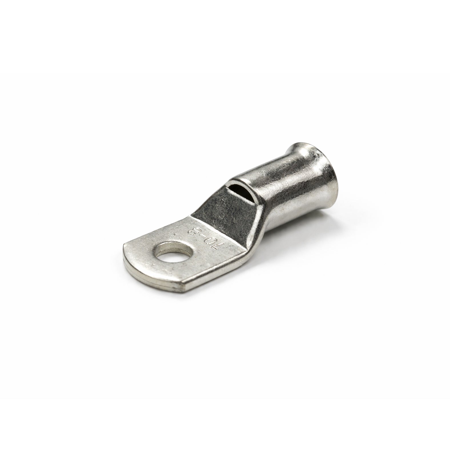 Single 70mm² tinned copper lug with bellmouth entry and M8 stud hole
