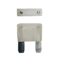 White 80A maxi blade fuse showing top amperage rating and side profile with silver terminals