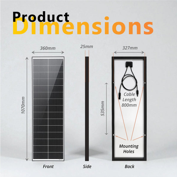 Exotronic 80W Narrow Fusion Fixed Solar Panel