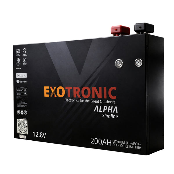 Exotronic 12V 200Ah Alpha Slimline Smart Bluetooth Lithium Battery