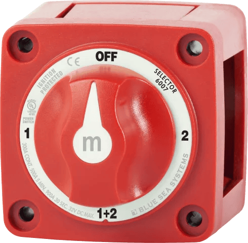 Blue Sea Battery Switch 300A 4 position Red Main Image