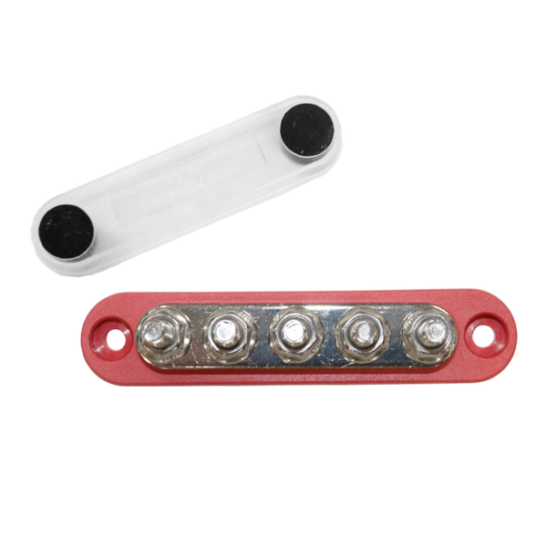 Exotronic 150A Red 5x M6 Stud Busbar with Cover Main Image