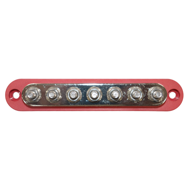 Exotronic 150A Red 7x M6 Stud Busbar with Cover 1
