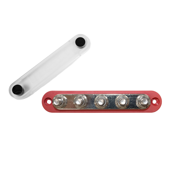 Exotronic 150A Red 5x M8 Stud Busbar with Cover Main Image