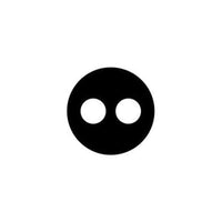 Black 20mm circular rubber grommet insert with two 6mm diameter holes