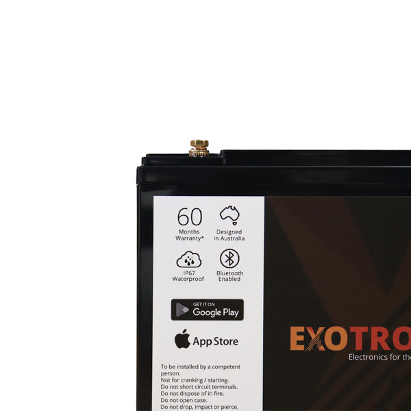 Exotronic 12V 20Ah Alpha IP67 Smart Bluetooth Lithium Battery