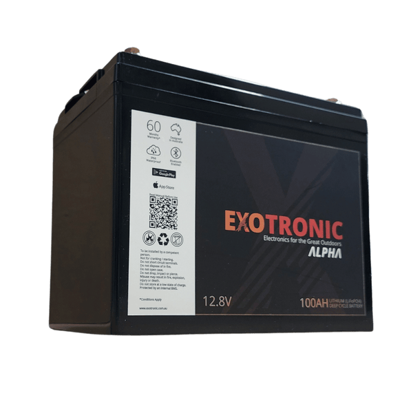 Exotronic 12V 100Ah Alpha Bluetooth Lithium Battery Main Image