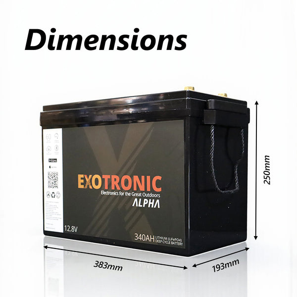 Exotronic 12V 340Ah Alpha IP67 Smart Bluetooth Lithium Battery