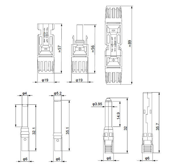 Exotronic MC4 Compatible Solar Connector Pair 5