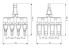 Exotronic 4 to 1 'h' Branch Joiner MC4 Compatible Connector Pair 4