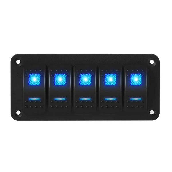 Exotronic 12/24V 5x LED Rocker Marine Switch Panel Main Image