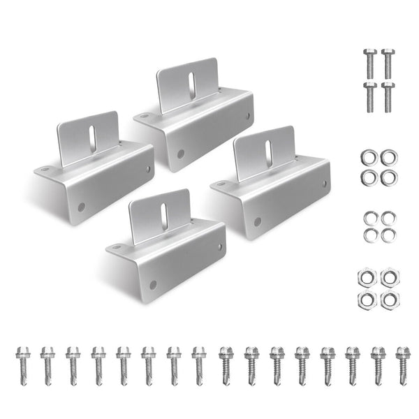 Exotronic Adjustable Silver Aluminium Solar Panel Brackets Main Image