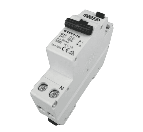 GEN3 Double Pole Single Module RCBO 16Amp Safety Switch/Circuit Breaker Combo Main Image