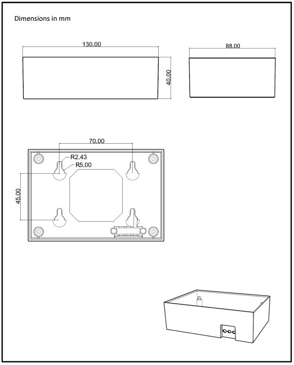 Victron Wall mount enclosure for BMV or MPPT Control 3