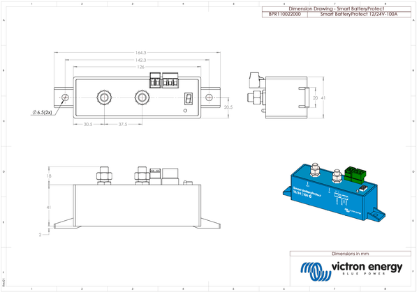 Victron Smart BatteryProtect 12/24V-100A Bluetooth Low Voltage Disconnect 9