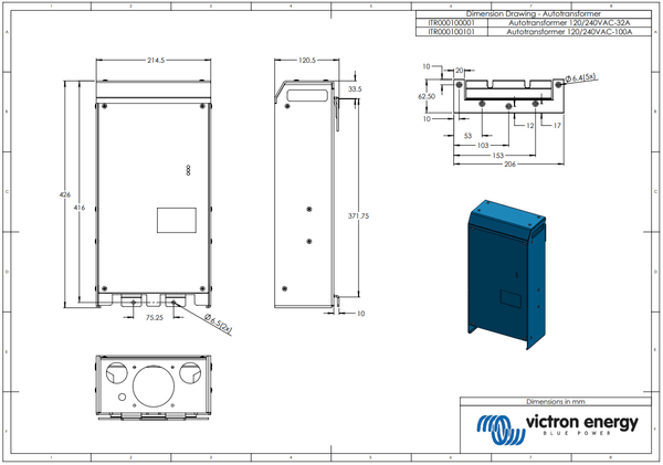 Victron Autotransformer 120/240VAC-32A 6