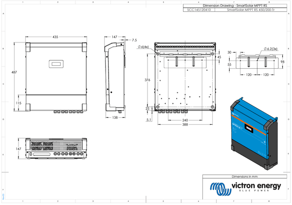 Victron 48V 200A SmartSolar MPPT RS 450/200-MC4 High Voltage Solar Charge Controller 5