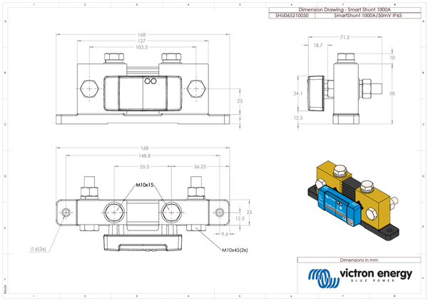 Victron 1000A Smart Shunt (SmartShunt) IP65 Bluetooth Battery Monitor 8