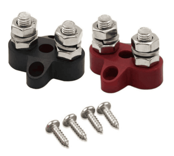 Victron Dual Terminal Stud M8-Linked Set (1 Red & 1 Black) Main Image