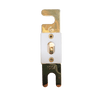 Top-down view of 100A ANL fuse with gold-plated terminals and ceramic housing