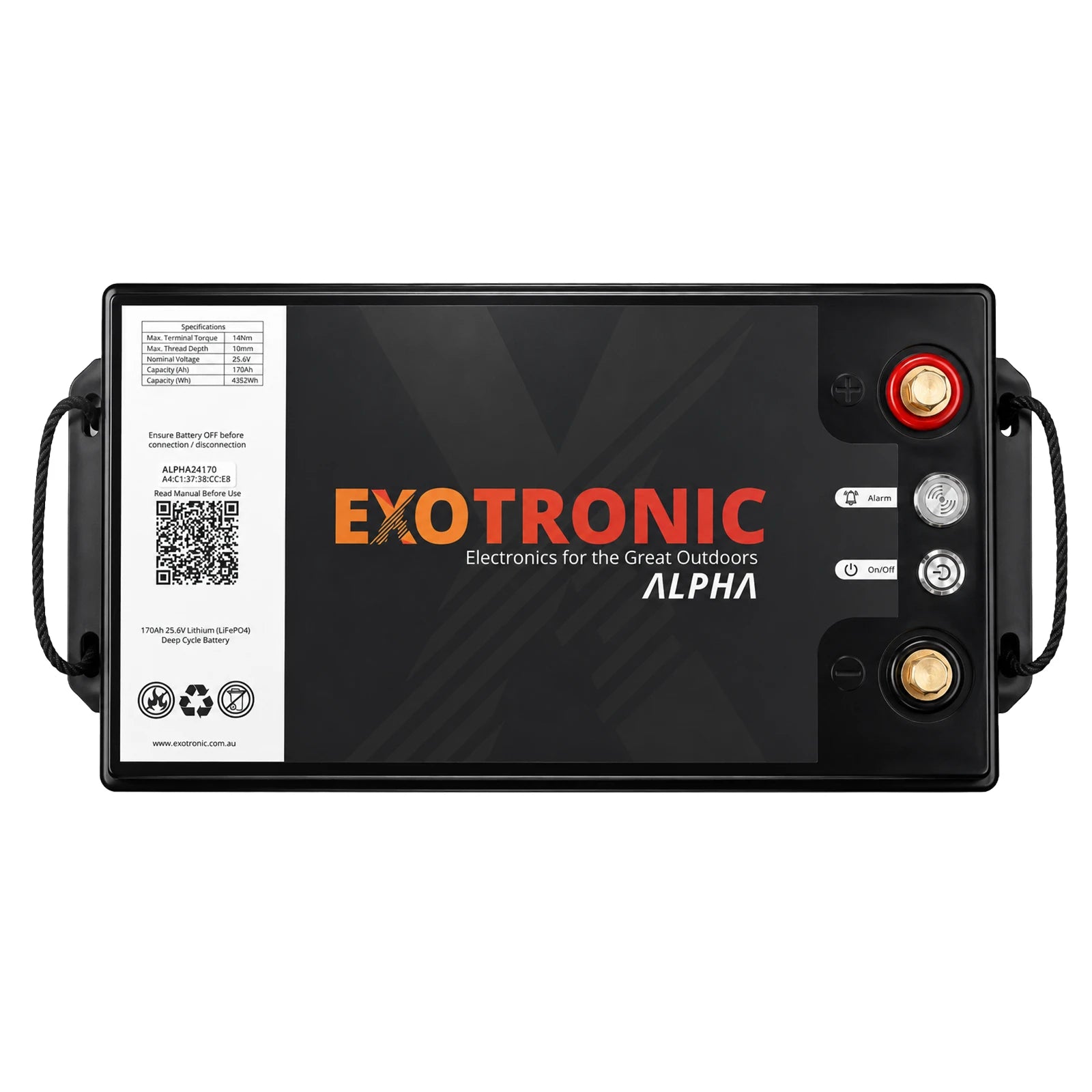 Exotronic 24V 170Ah Alpha IP67 Smart Bluetooth Lithium Battery
