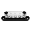 Angled view of 5-stud busbar with clear polycarbonate cover installed