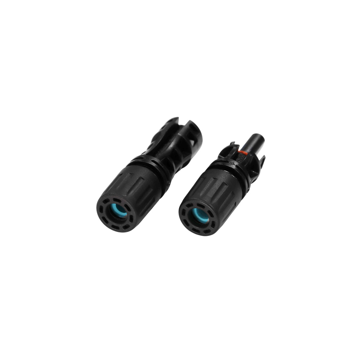 Assembled Exotronic solar connector pair viewed from the side