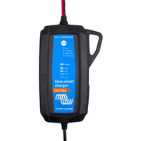 Top view of a Victron battery charger fitted with a protective rubber case