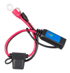 Battery indicator eyelet cable showing protected inline fuse and status display