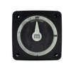 Front view of black battery switch faceplate showing ON OFF position indicators and amperage ratings