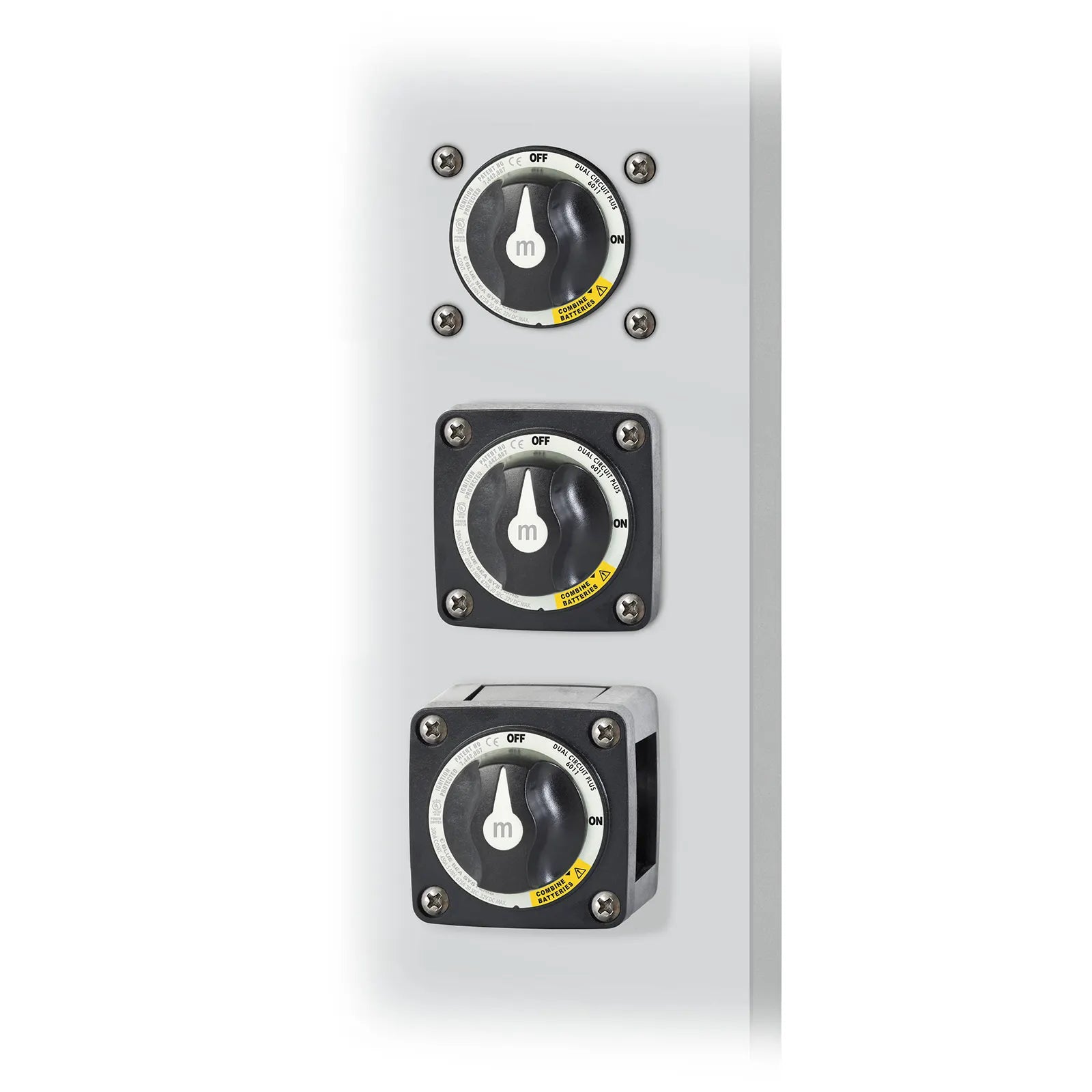 Comparison of surface, front panel, and rear panel mounting configurations for m-Series switches